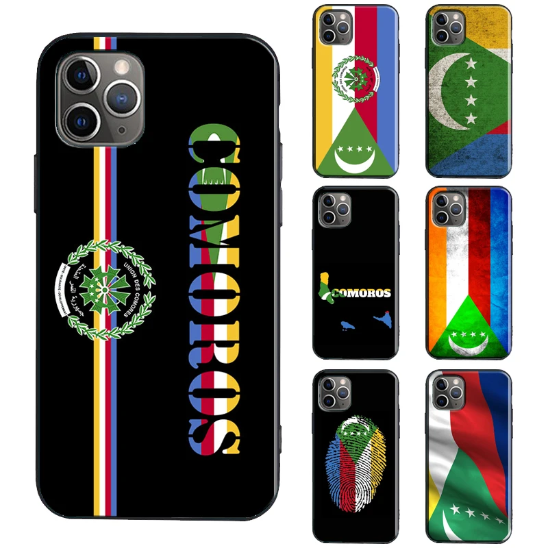 Comoros Flag TPU Case For iPhone XR X XS Max SE 2020 6S 7 8 Plus 13 Pro 12 mini 11 14 Pro Max Coque Capa