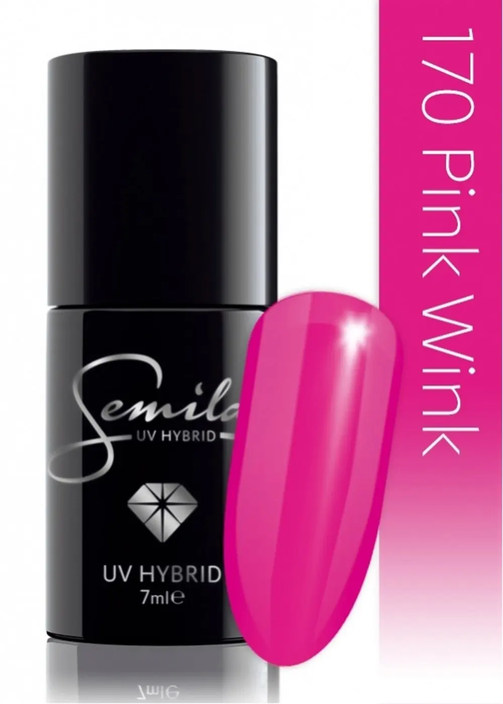 Semilac Pink Wink 170 semi-permanent coverage, UV hybrid nail polish texture Gel