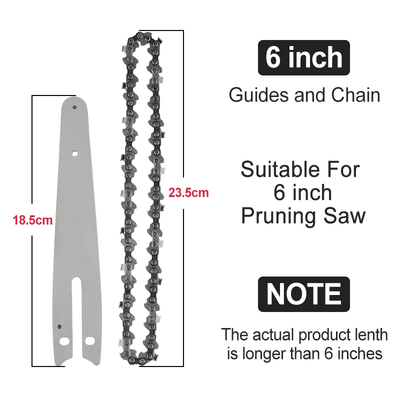 WOSAI 4 inch 6 inch Chain Guide Electric Chainsaw Chains and Guide Used For Logging And Pruning Electric Saw Parts Garden Tool