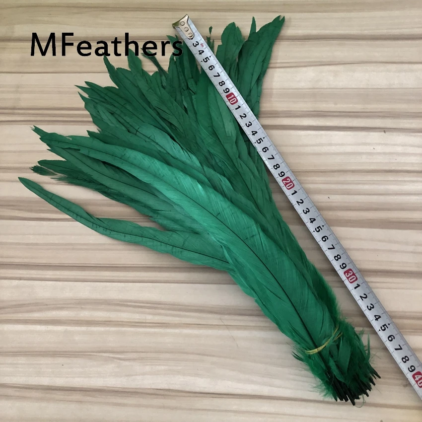 Deep green dyed rooster coque tails 35-40cm 40-45cm long chicken feathers diy natural feather for carnival christmas mask decor.