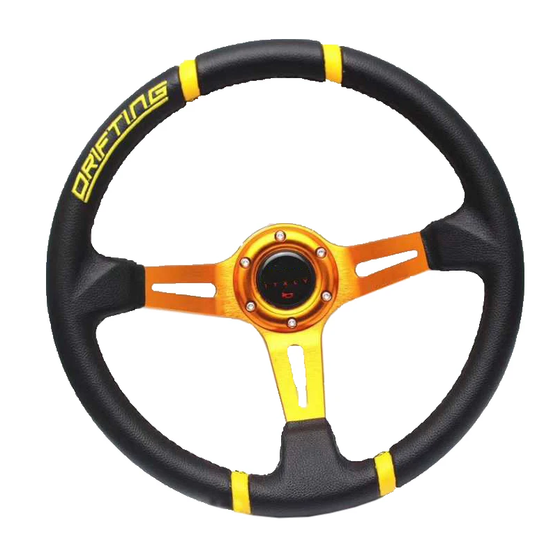 14 inch 350mm racing steering wheel PVC Red Gold Blue Black ray refitting sports car steering wheel auto parts