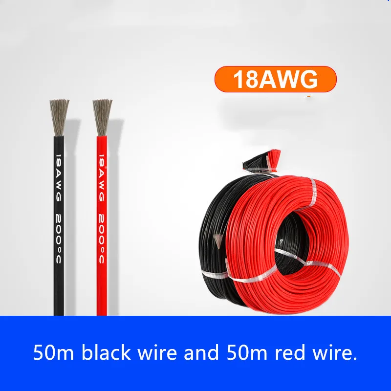 

100m 18 AWG Gauge Silicone Wire Flexible Stranded Copper Cables for RC Wiring