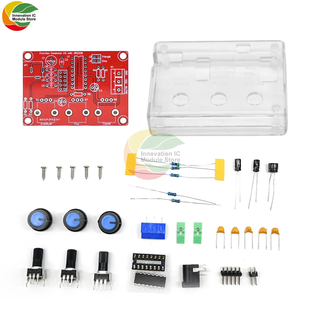 XR2206 Function Signal Generator DIY Kit Sine/Triangle/Square Output 1Hz-1MHz Signal Generator Adjustable Frequency Amplitude