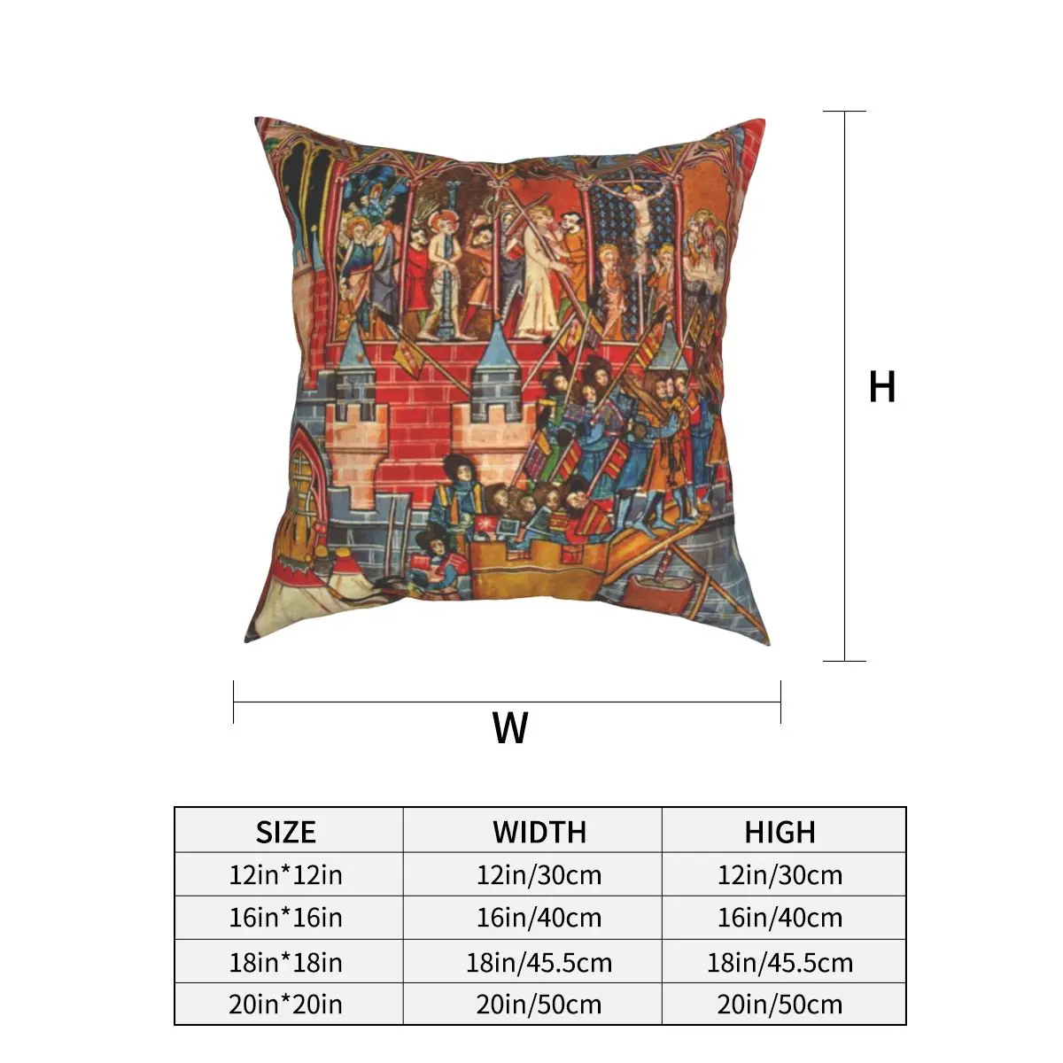 1099 Siege Of Jerusalem Pillowcase Cushion Cover Decorations Crusader King Knights Templar Throw Pillow Case Cover Home 45X45cm