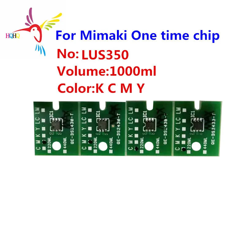 LUS350 One Time Chip For Mimaki JFX200-2513/JFX200-2531/UJF-7151 Plus 1000ml 4pcs/Set Single Use Compatible for Refill Cartridge