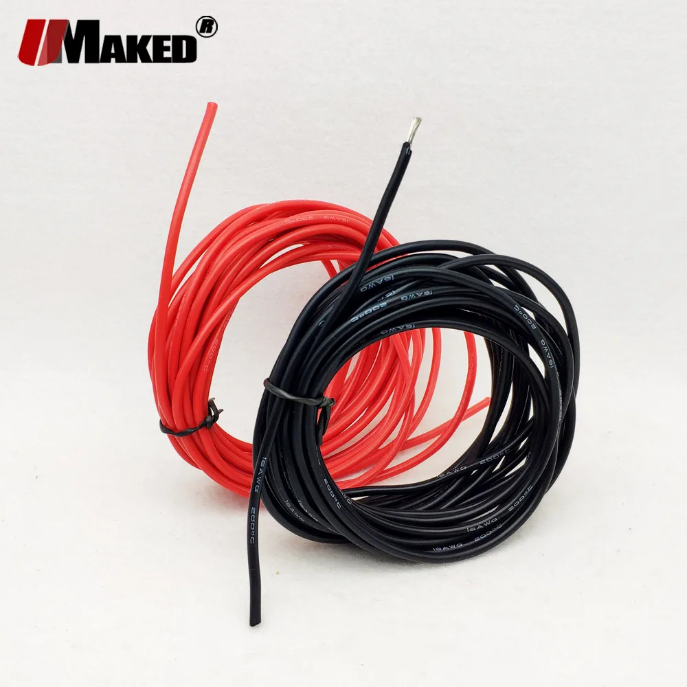 

100m Heat-resistant cable Soft silicone Electronic wire 10 12 14 16 18 22 24/26AWG 28/30AWG 8 colors tinned copper silicone line