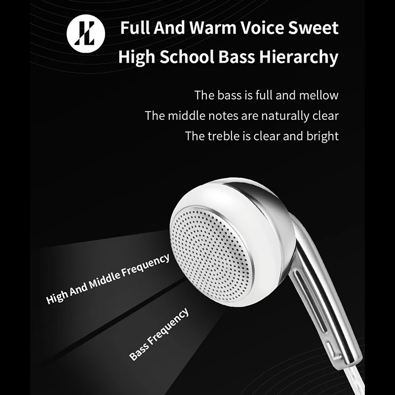 JCALLY EP985 14mm Bio-composite Diaphraam Full frequency Dynamic Flat Head Earbuds HIFI Fever Earphone