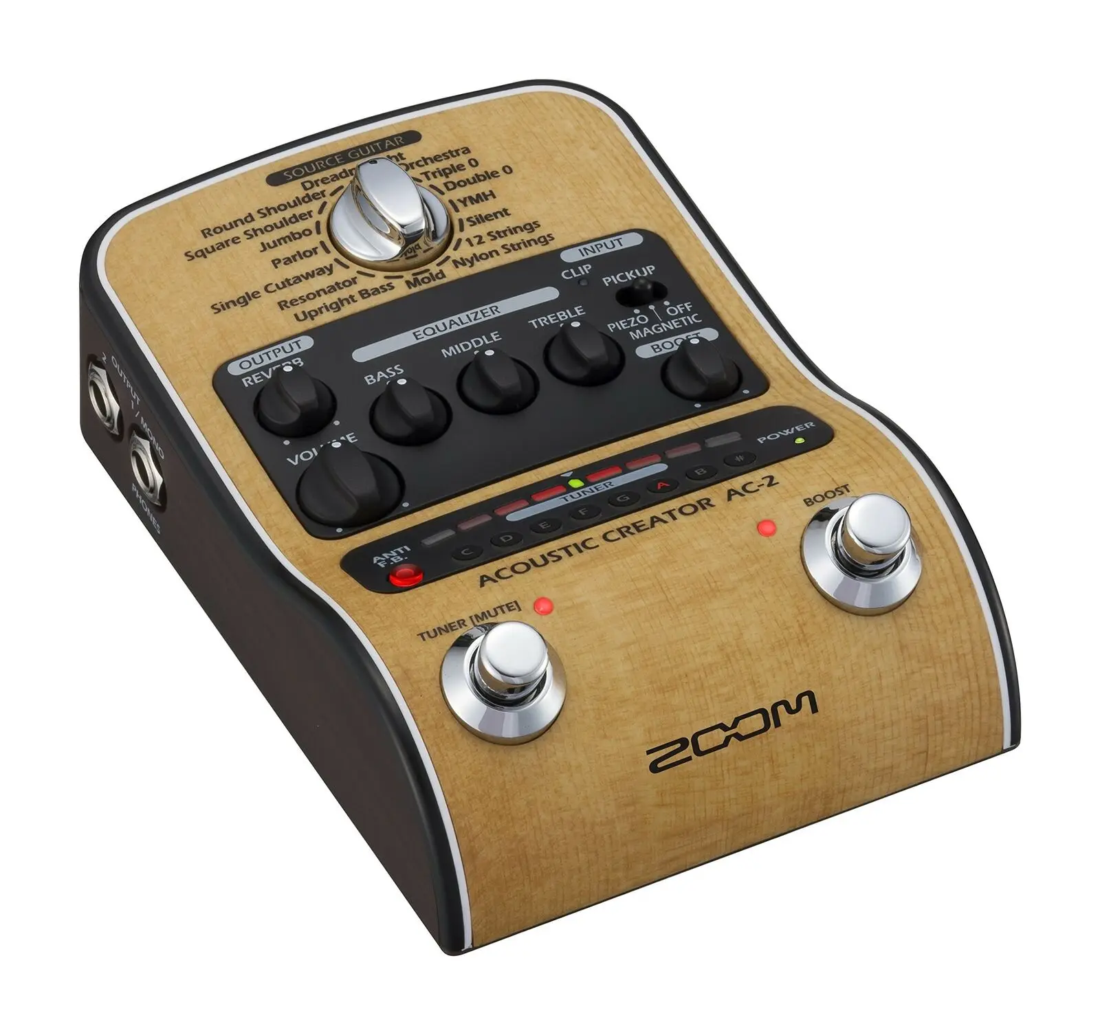 Zoom AC-2 acoustic guitar single effect device, preamplifier, Guitar Effect Pedal