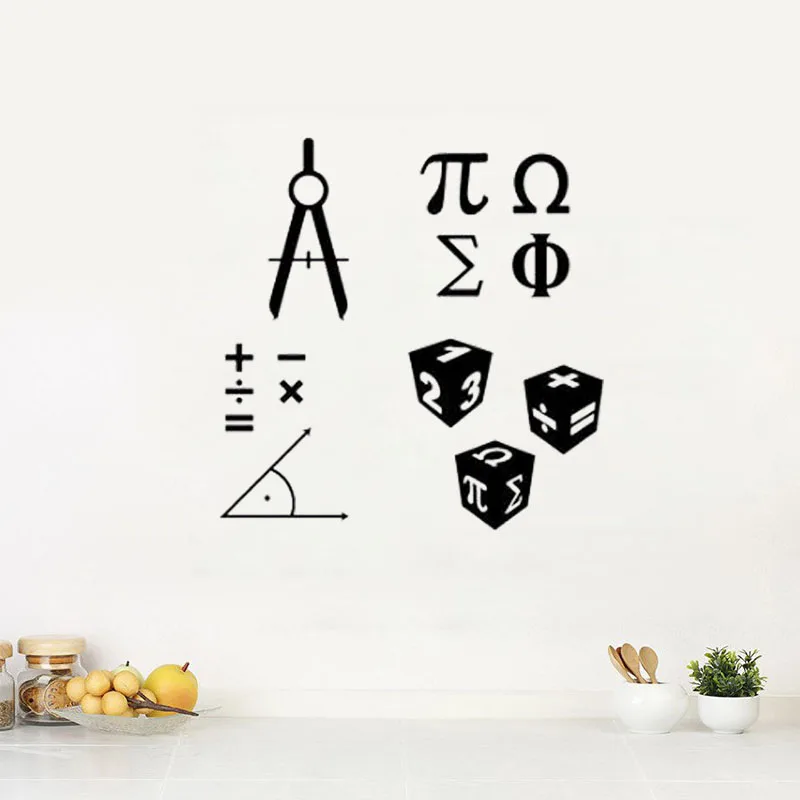 Mathematics Symbols Sign Wall Stickers Kids Children Room Decoration Study Room Wallpaper Poster Home Decor Vinyl Murals