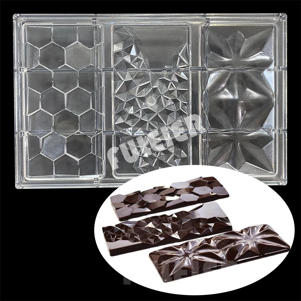 26 Style Polycarbonate Chocolate Bar Molds Baking Cake Belgian Sweets Candy Bar Mould Confectionery Tools for Chocolate Bakeware