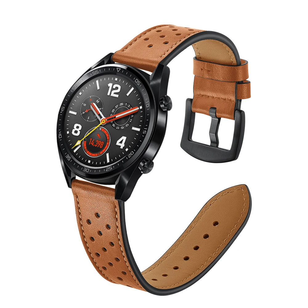 22mm watch strap for Samsung Galaxy watch 3 45mm belt Gear S3/Amazfit pace Genuine Leather Bracelet Huawei GT 2-2e-pro 46mm band