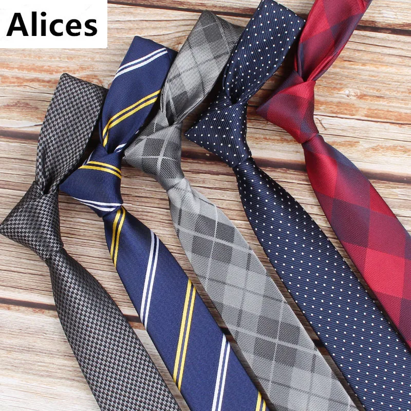 Mens Ties Black 6CM Width Necktie Clothing Accessories Suit Wedding Party Stripe Ties for Men Fashion Gifts Tie Silk Tie