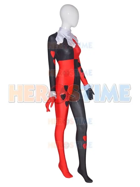 Quinn Costume Heart Version Quinn Cosplay Costume Spandex Zentai Bodysuit Halloween Costume