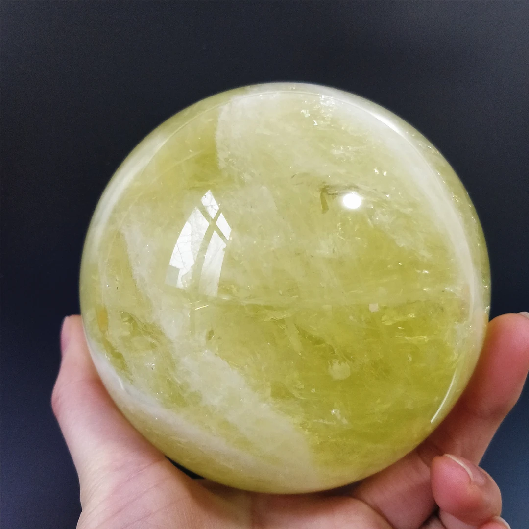 1KG Large Size Citrine Gem Natural Polished Yellow Crystal Ball Chakras Healing Energy Stones Sphere House Furnish And Decor