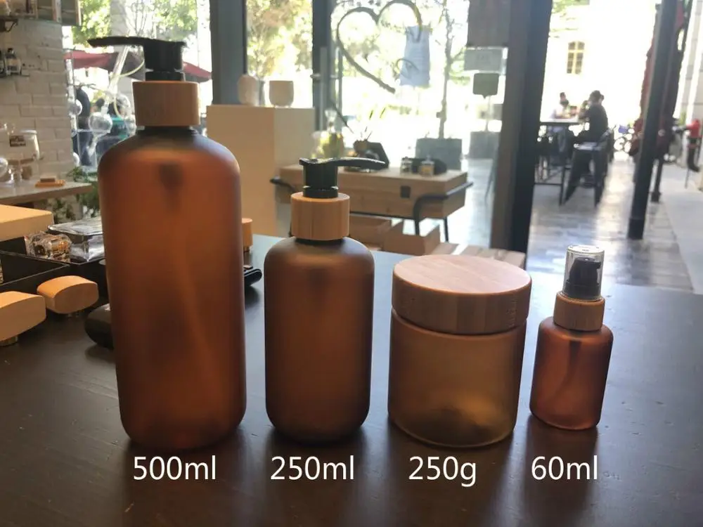 Large Capacity 500ml Empty  Round Edge Amber PET Plastic Lotion Bottle 16oz Cosmetic Brown Amber Plastic Bottles For Shampoo