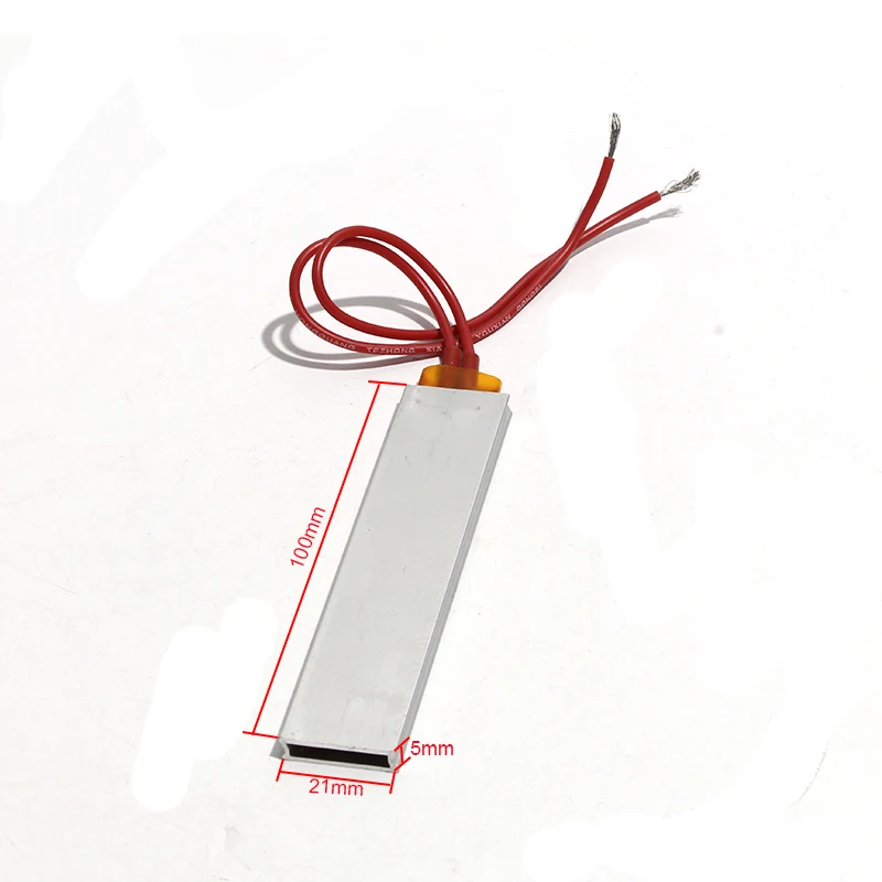 PTC 가열 요소 100x21x5mm 12/24V 일정한 온도 70/110/200 도 PTC 히터 플레이트 알루미늄 쉘 2pcs