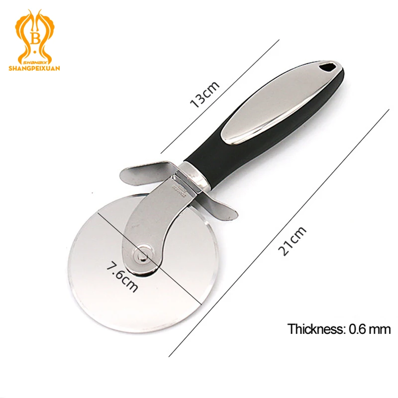 SHANGPEIXUAN Pizza Cutter Rotating Pizza Slicer Round Knife Stainless Steel Pizza Wheel Knife With Plastic Handle Pizza Tools