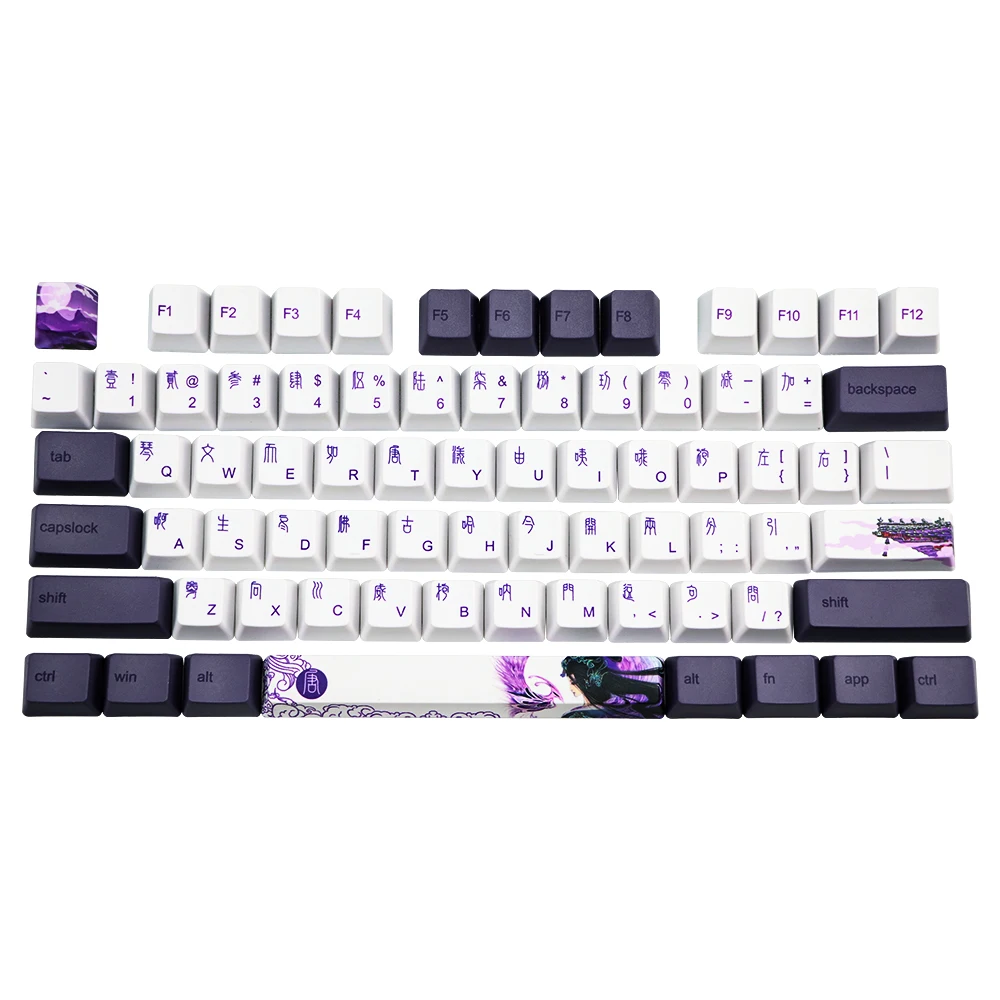 Keycap PBT Sublimation Keycaps OEM Profile Mechanical Keyboard Key-cap 108 Plus Additional Personality