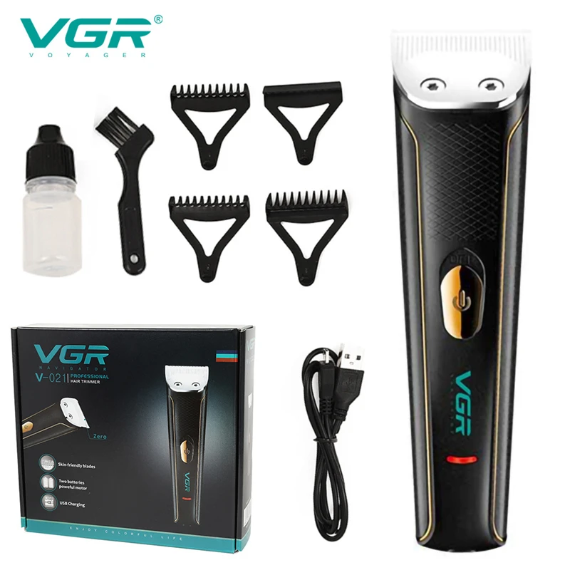 VGR 021 Hair Clipper Professional Personal Care แบบพกพาตัดผม Trimmer USB Rechargable ล้างร้านตัดผมตัดผม VGR V021