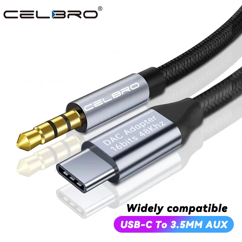 Usb Type C To 3.5mm Aux Audio Jack Cable Cord Adapter Headset Headphone Speaker Tipo For Samsung S21 Xiaomi 12 Iphone 13 12 Dac