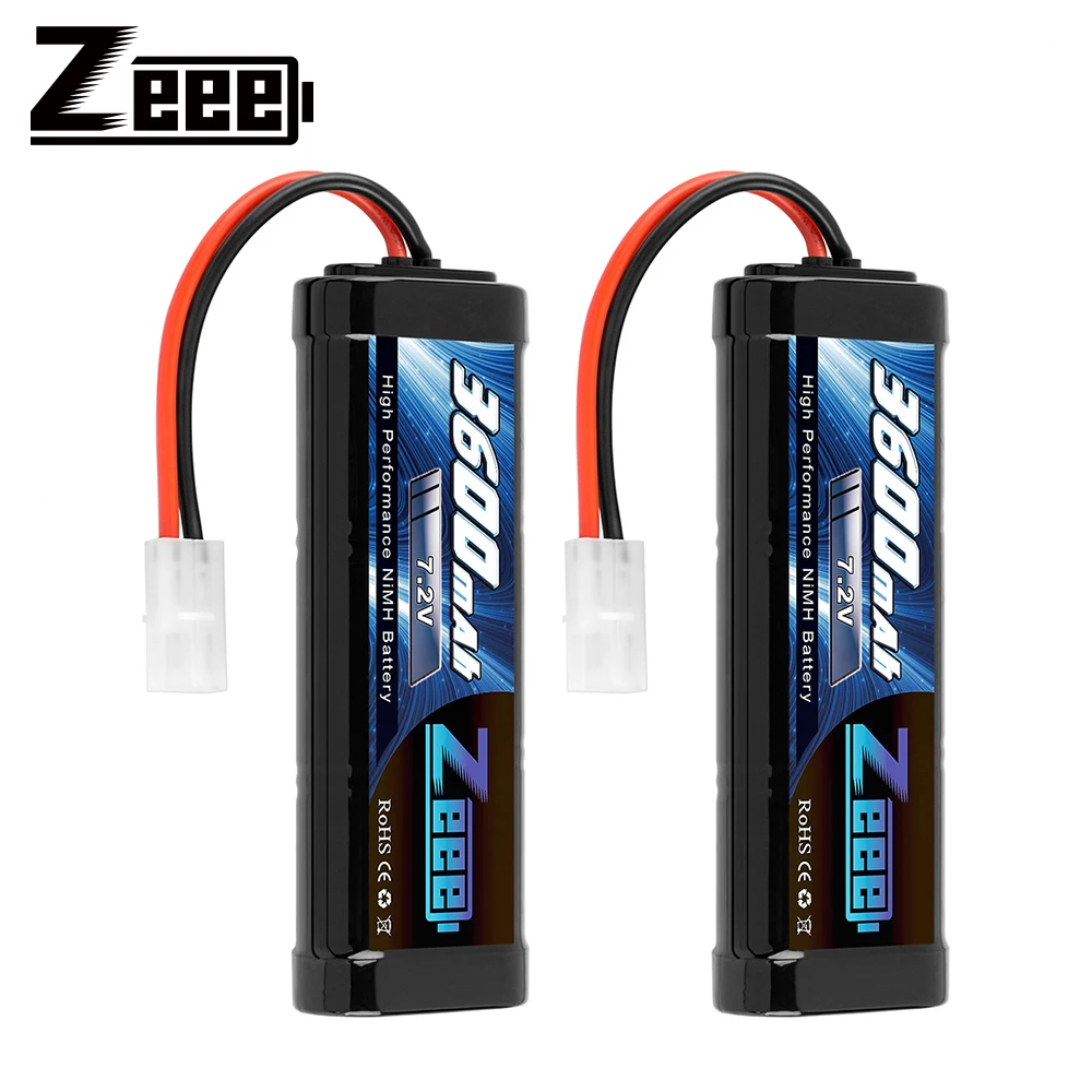 2pcs Zeee 7.2V 3600mAh RC NiMH Battery with Tamiya Plug for RC Car Truck Buggy Associated HPI Losi Kyosho RC Hobby Model Parts