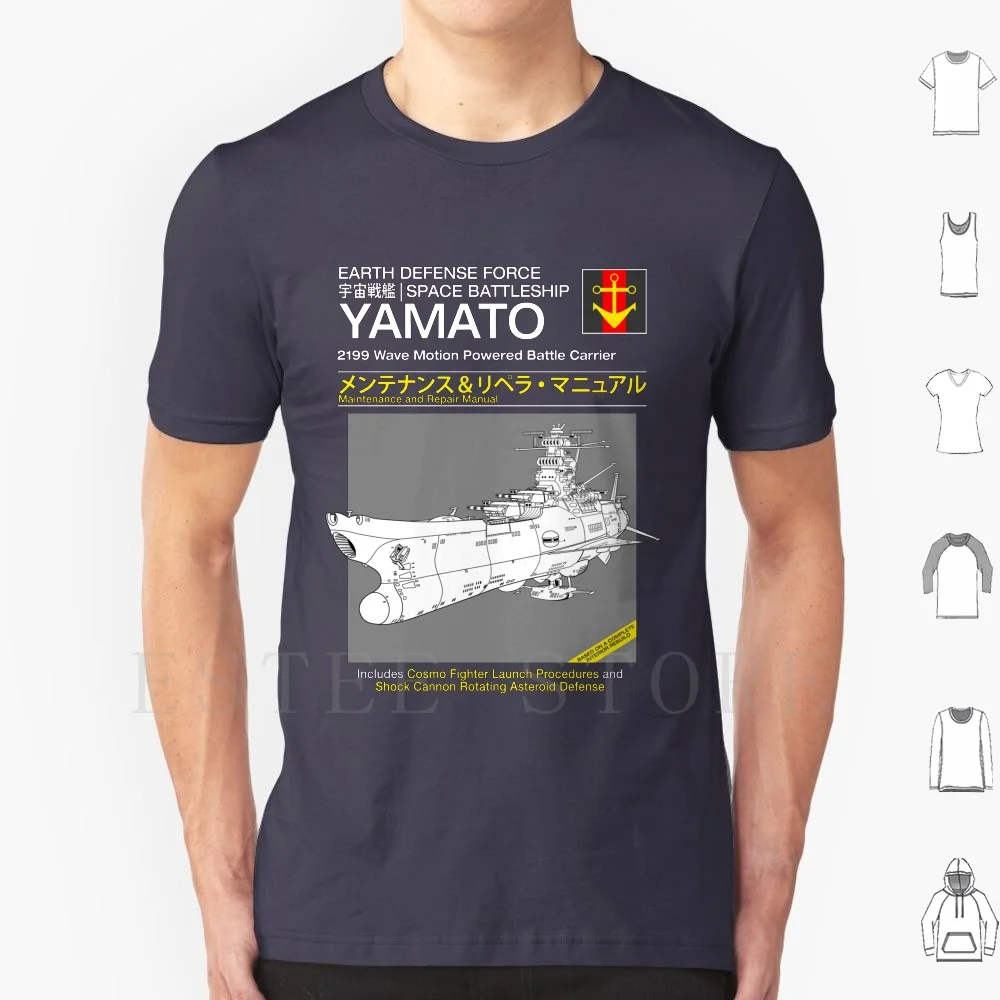 Battleship Yamoto Service And Repair Manual T Shirt Cotton Men DIY Print Starblazers Vintage 80s 1980s Battleship Yamato Manual