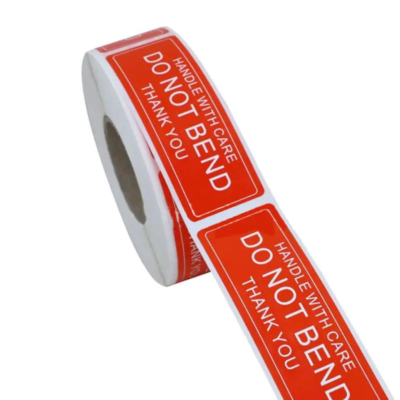 150 & 500Pcs/Roll Warning Sticker Handle With Care DO NOT BEND 2.5x7.5cm Packaging Remind Labels