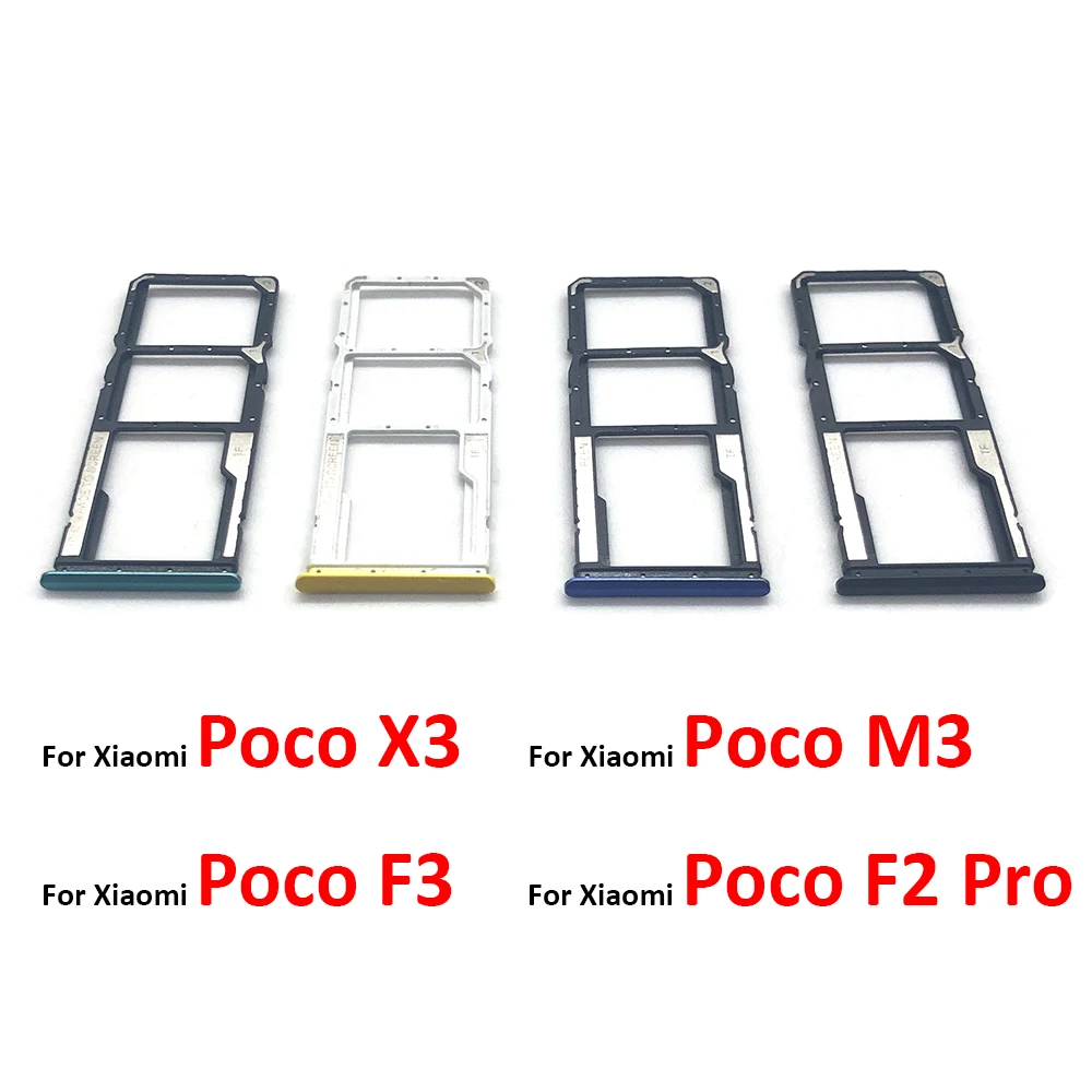 Soporte de bandeja SIM para Xiaomi Poco X3 NFC M3 F3 F2 Pro, soporte de ranura para tarjeta Sim, adaptador de enchufe, piezas de reparación, nuevo