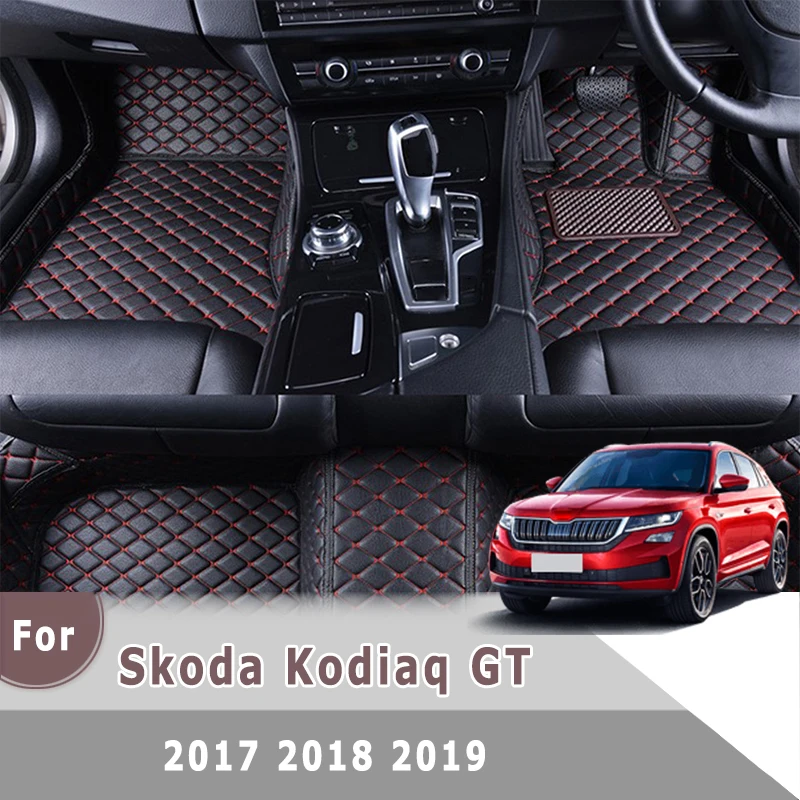 

RHD Carpets Car Floor Mats For Skoda Kodiaq GT 2019 2018 2017 Floorliners Artificial Leather Decoration Automobile Custom Covers