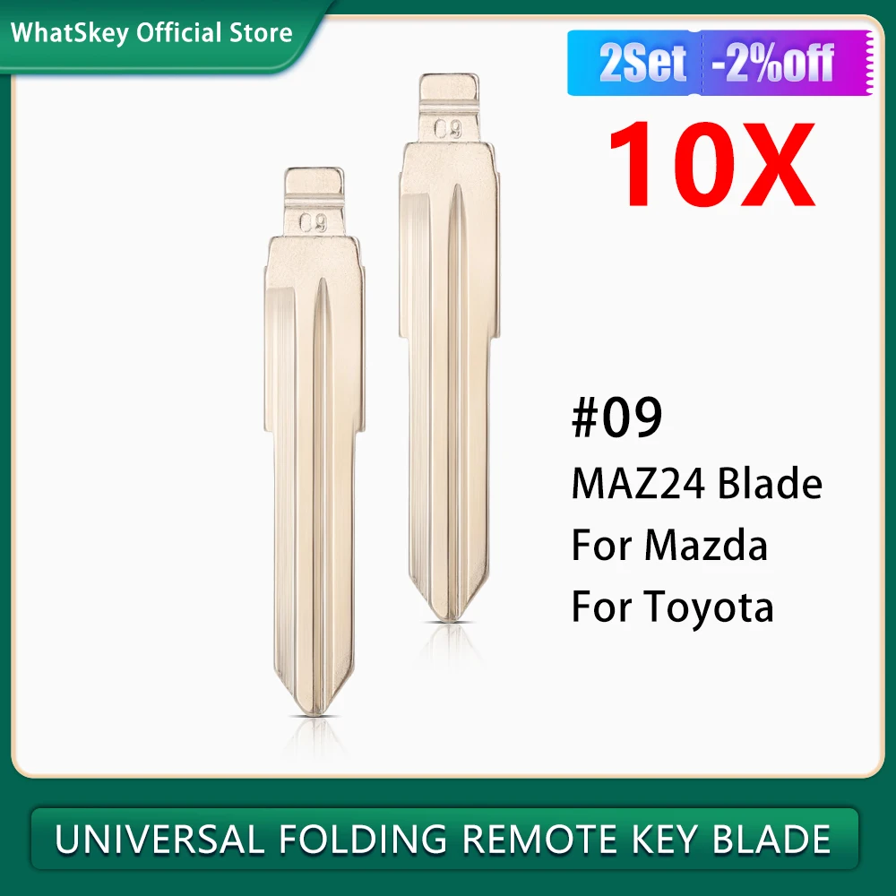 10Pcs Flip Uncut Blank Folding Key LISHI VVDI KEYDIY #09 Blade MAZ24 For Mazda/Toyota YARIS Car-styling