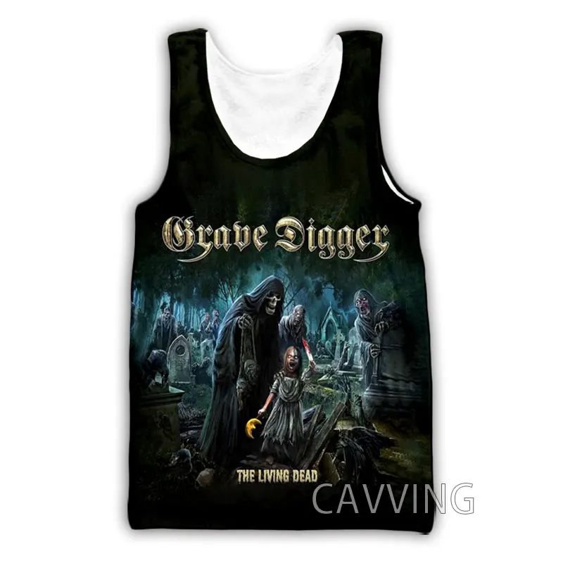 CAVVING 3D Printed   Grave Digger Rock Band  Tank Tops Harajuku Vest  Summer Undershirt Shirts Streetwear for Men/women