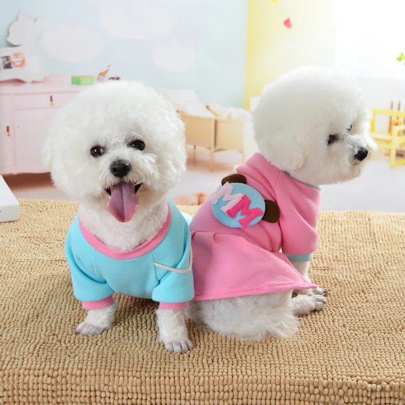 Cartoon Dog Coat Jacket Winter Pet Dog Clothes For French Bulldog Cute Lovers Skirt Cotton Dogs Dress Pets Clothing Ropa Mascota