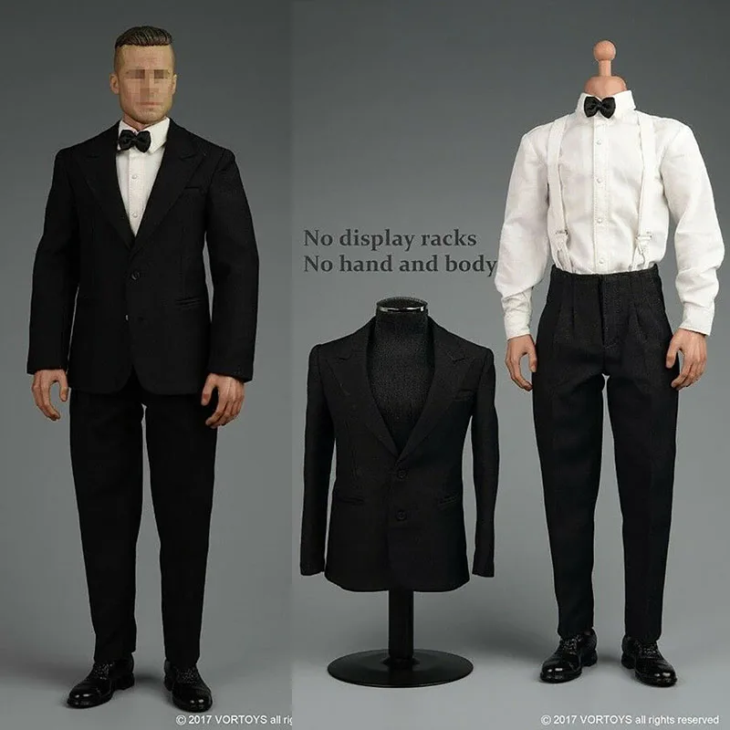 

VORTOYS V1009A 1/6 Formal Black Tuxedo Gentleman Suits Clothes Model Fit 12" Male Soldier Action Figure Body Dolls