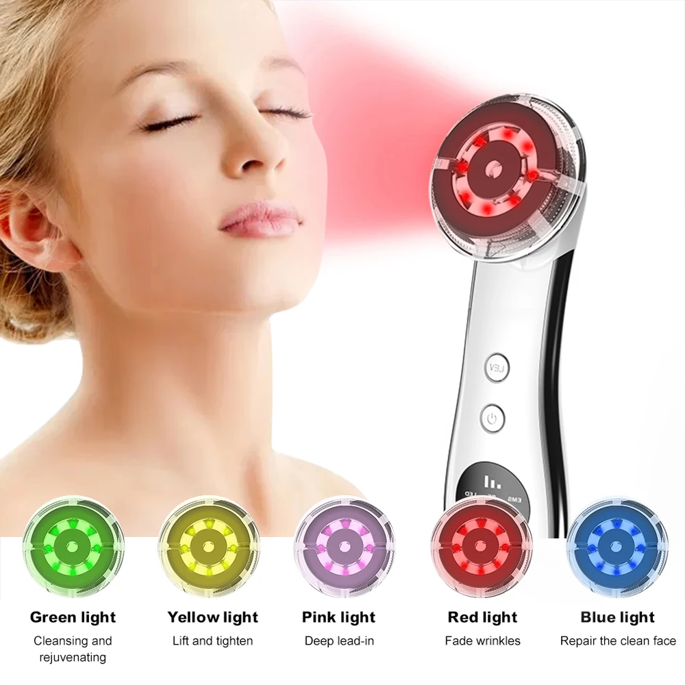 Face Massager Skin Rejuvenation Radio Mesotherapy LED Facial Lifting Beauty Vibration Wrinkle Removal Radio Frequency Skin Care