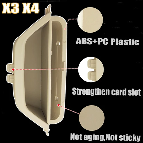 Imagen 2 del producto Tirador de manija de puerta Interior de coche, embellecedor de ABS para BMW X3, X4, F25, F26, 2010, 2011, 2012, 2013, 2014, 2015, 2016, 2017, negro y Beige