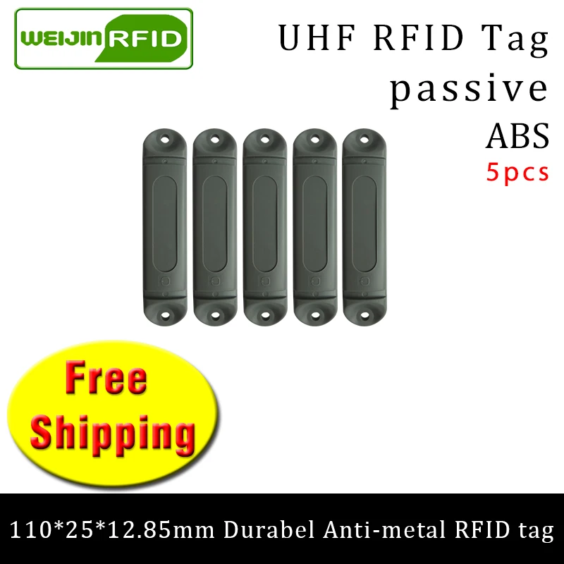 UHF RFID Метка 915 МГц 868 м M4QT EPC 110*25*12,85 мм 5 шт. Бесплатная доставка Прочный ABS Материал стойка смарт-карта пассивные RFID метки