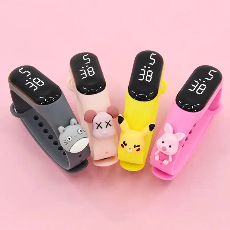 

2/Pcs Cute cartoon watch New Bracelet Electronic Kids Watches LED Sports Clock Fashion Children Watch ForGirls Boys Gift reloj