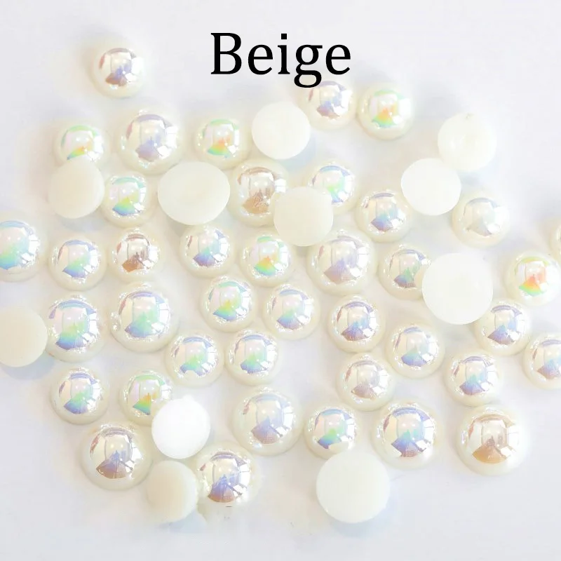 50-500Pcs 2-14mm AB Colors Half Round Flatback Plastic Beads Imitation Pearl Loose Spacer Beads for DIY Jewelry Making Supplies