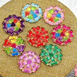 4PCS DIY 32mm AB Resin 3d flower Flatback Rhinestone Wedding buttons crafts