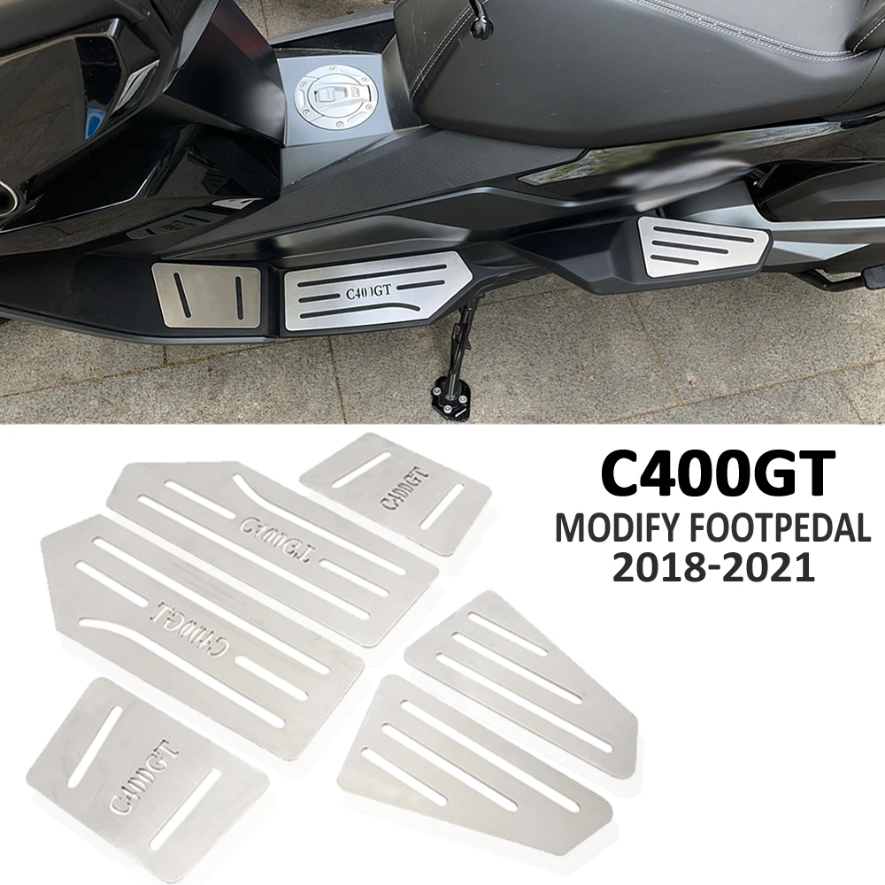 NEW Footrest FOR BMW C400GT 2018-2021 Motorcycle Stainless Steel Foot Pegs Pedal Kits Footboard Step