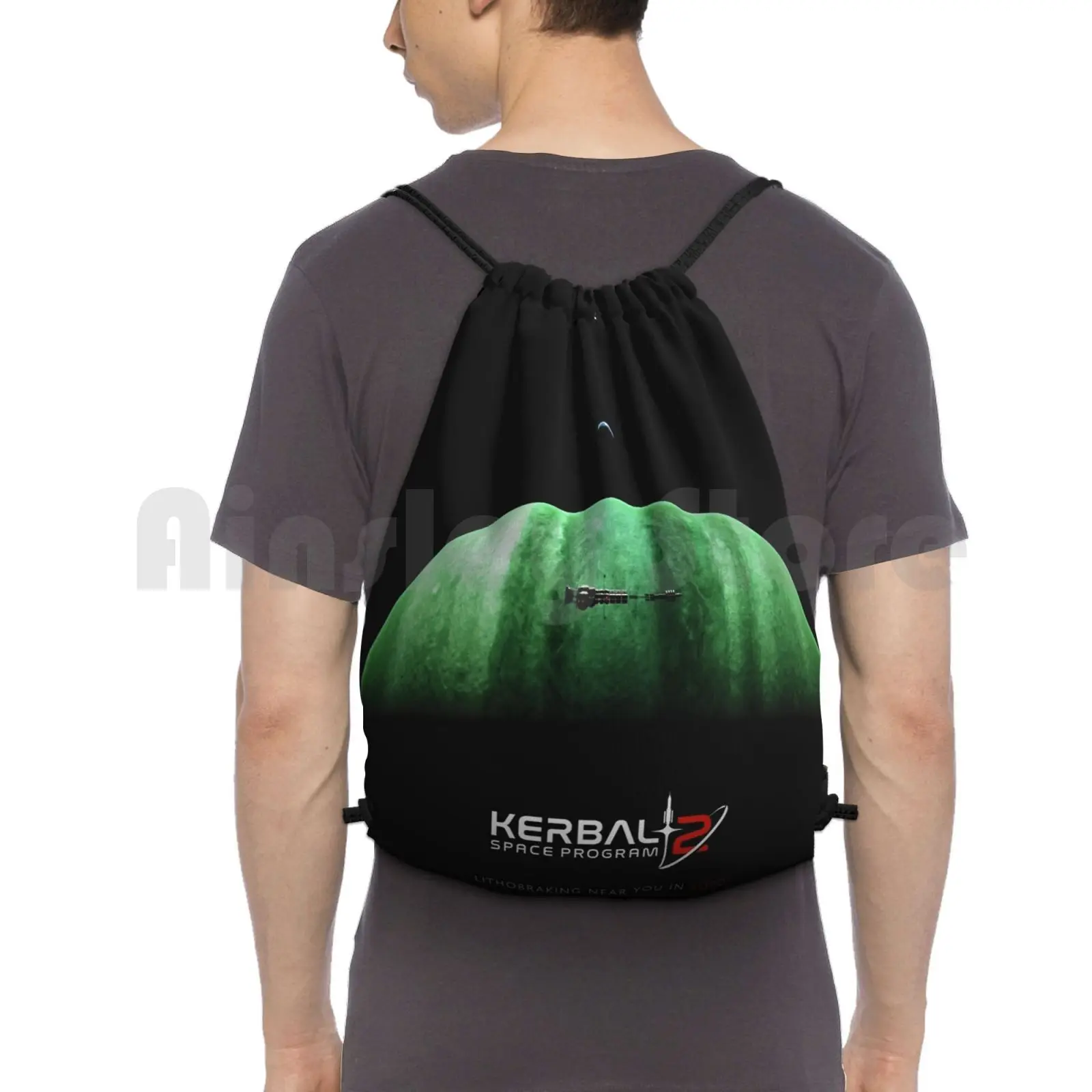 Kerbnaut Space Program Poster Backpack Drawstring Bags Gym Bag Waterproof Program Program 2 Program Gameplay Space