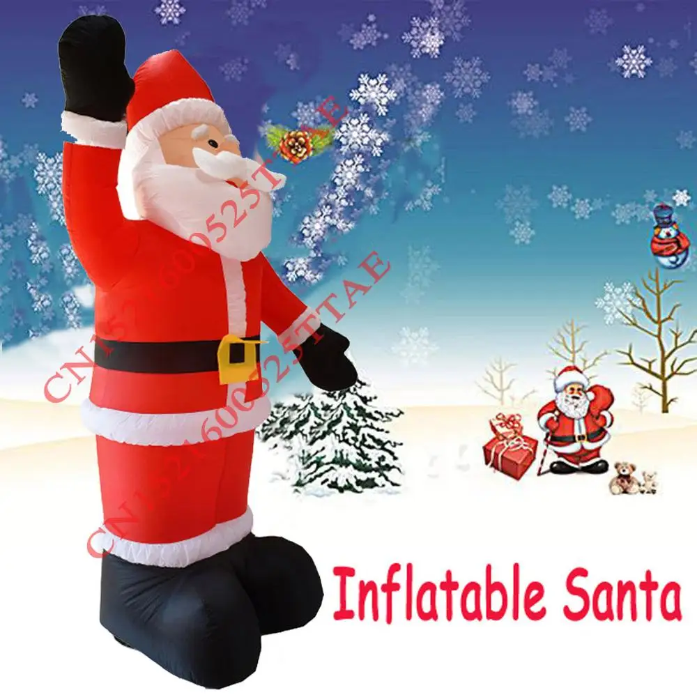 Hot 240cm Giant Santa Claus LED Lighted Inflatable Toys Christmas Props Birthday Wedding Party Toys Lawn Yard Outdoor Decoration