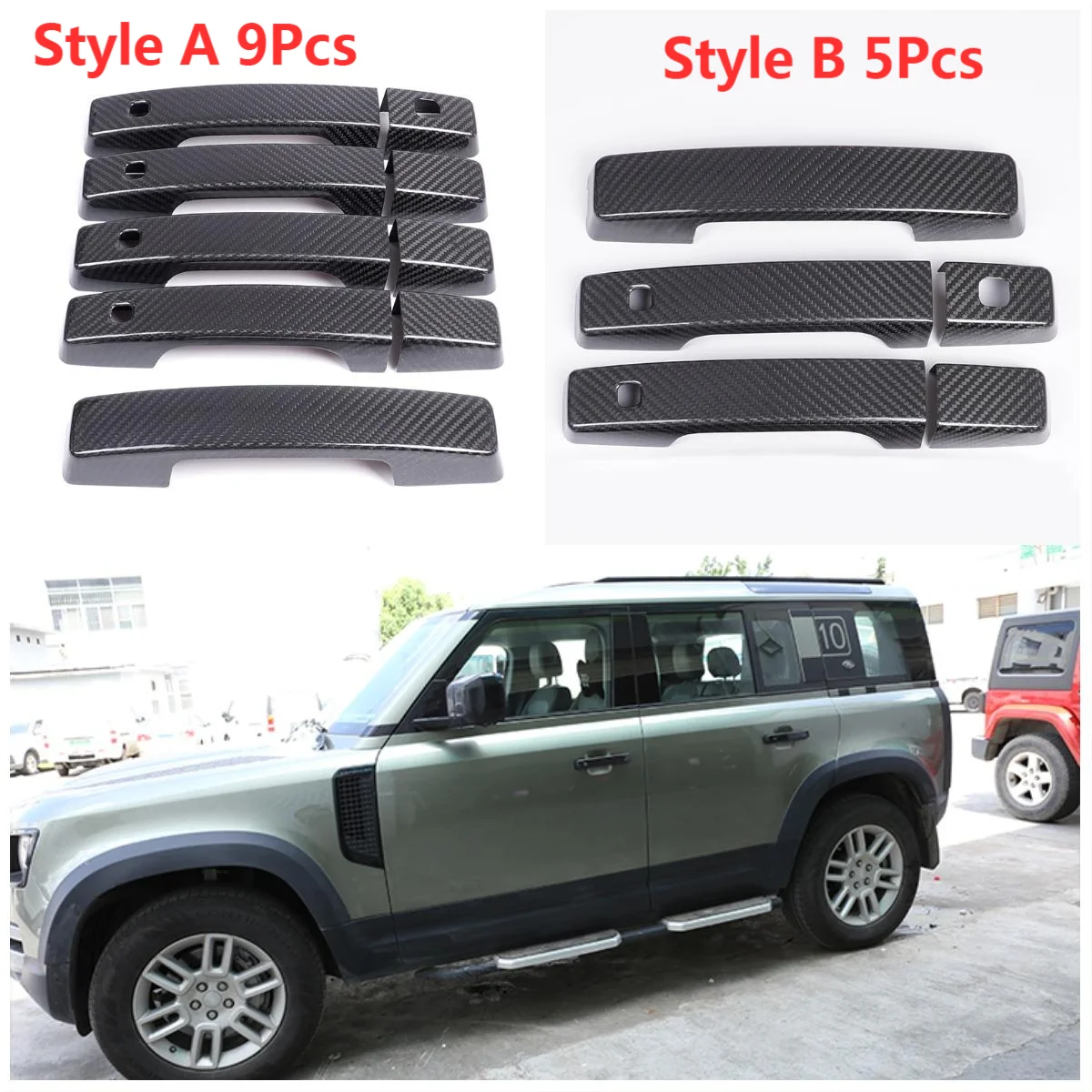 

Exterior Door Handle Cover Protection Decorate Trim Shell 5PCS / 9PCS Car Accessories For 2020-2021 Land Rover Defender 90 110