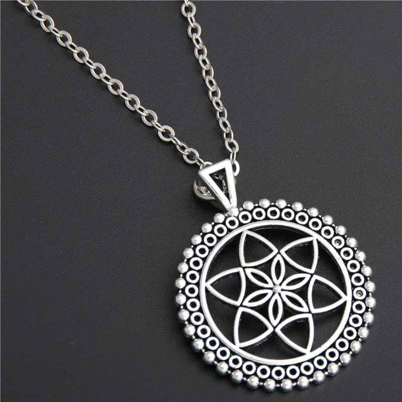 1pc Seed And Flower Of Life Yoga Jewelry Sacred Geometry Boho Jewelry Mandala Deer Pendant Necklace