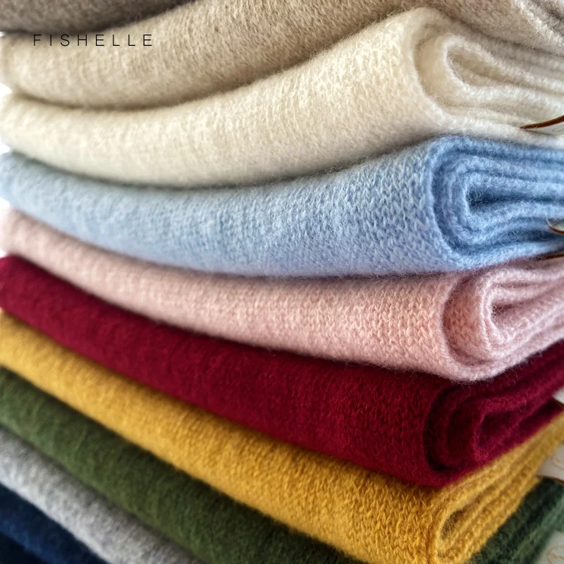 luxury cashmere scarf women solid color winter small thin scarf adults and kids knits shawl warm short wool scarves ladies men