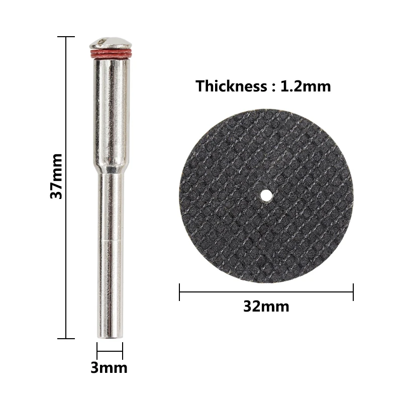 42pcs 32mm ruote da taglio rinforzate con disco da taglio in fibra di vetro con mandrino Dremel accessori abrasivi per Mini trapano utensile rotante