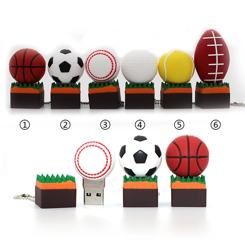 

Pendrive 64gb 128gb Usb Flash Drive 16gb 8gb Cartoons Usb Memory Stick 32gb Sport Basketball Football Volleyball Baseball U Disk