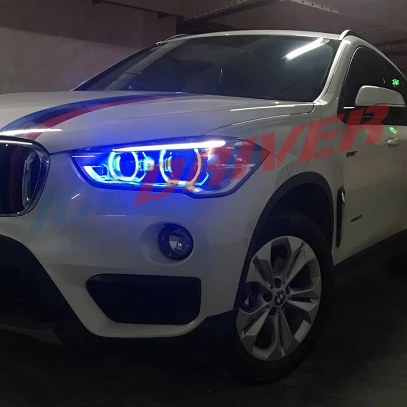 Icedriver for BMW X4 Yellow DRL RGB multicolor LED boards daytime running lights Red RGBW Demon Eye LED Angel Eye 2017-2019 image 2