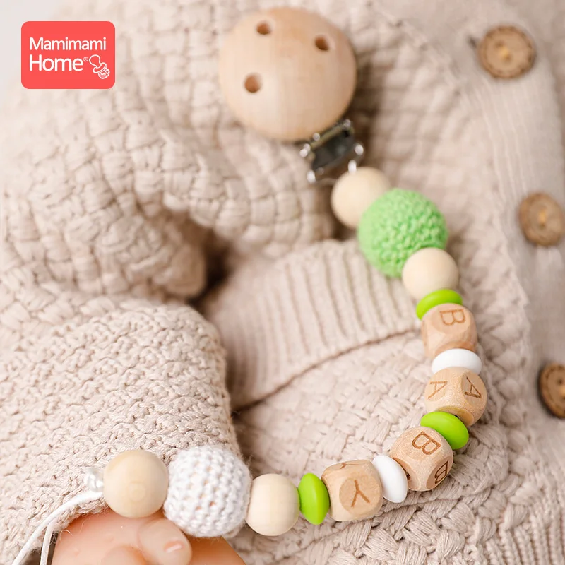 1 adet bebek ahşap diş kaşıyıcı tığ peluş hayvan yüzük müzik çıngırak bilezik DIY özelleştirilmiş emzik zinciri bebek Montessori oyuncaklar hediyeler