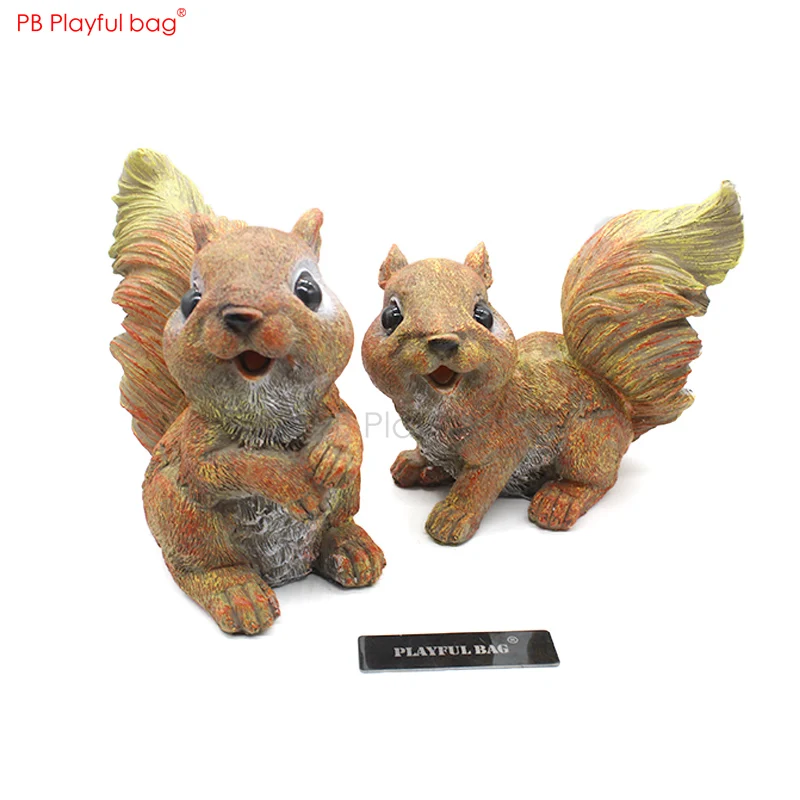 Resin handicraft squirrel Family yard / Garden decoration model squirrel figure Simulated Wild animals Children learn toys HE70